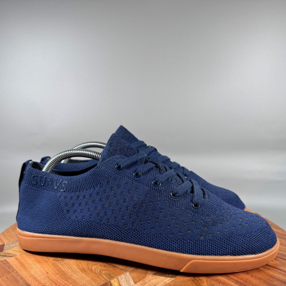 SUAVS The Zilker Mens 10 Navy Blue Digital Knit Gum Sole Low Top Sneakers EU 43
